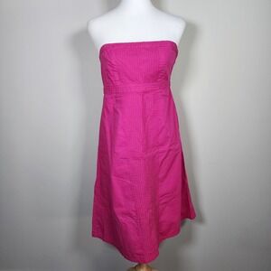 Gap Hot Pink Dress Womens 2 Cotton Strapless Casual‎ Cocktail Party Teen Summer